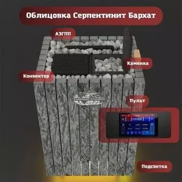 Фото ЭП ГПП 12 кВт/380 ПАРиЖАР Футурус (серп. бархат) + ПУ ВВД-10ПРО в магазине Woodson