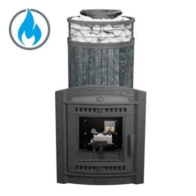 Фото Печь банная "Атмосфера XL" Пироксенит ламель+сетка с газовой горелкой в магазине Woodson