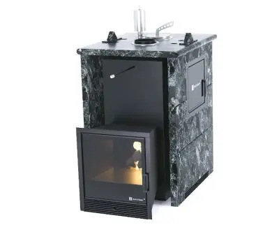 Фото Печь «Анапа» М2 в трехстороннем кожухе  Пироксенит в магазине Woodson Фото Печь «Анапа» М2 в трехстороннем кожухе  Пироксенит в магазине Woodson