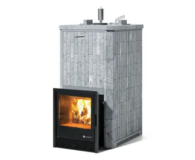 Фото Печь "Геленджик" в наборном полноценном кожухе Талькохлорит с закрытым верхом в магазине Woodson