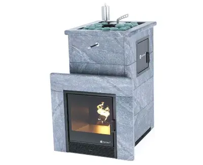 Фото Печь «Сочи» М2 в полноценном кожухе с открытым верхом  Талькохлорит в магазине Woodson Фото Печь «Сочи» М2 в полноценном кожухе с открытым верхом  Талькохлорит в магазине Woodson