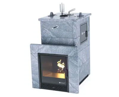 Фото Печь для русской бани Сочи М2 в полноценном кожухе (талькохлорит) в магазине Woodson