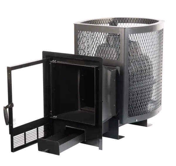 Фото Печь банная чугунная "Сибирь-20" ПРО. Панорамная дверца (сетка) в магазине Woodson