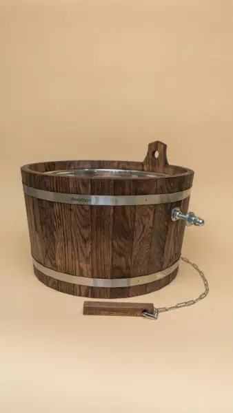 Обливное устройство Woodson с нержавеющей вставкой, 17 л., дуб в темном