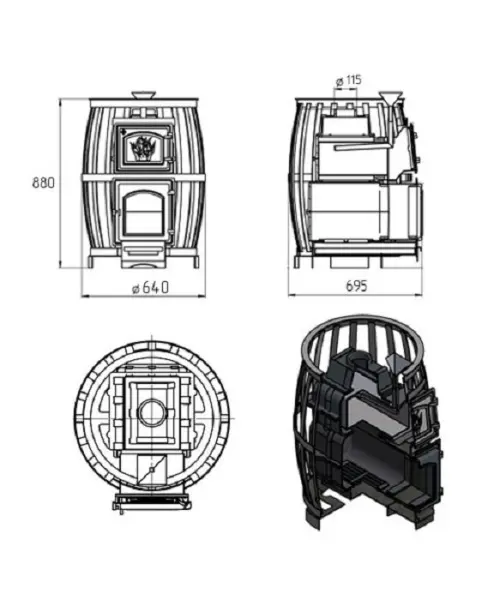 Фото Печь ВЕЗУВИЙ Легенда Русский пар Ковка 18 (270) б/в в магазине Woodson Фото Печь ВЕЗУВИЙ Легенда Русский пар Ковка 18 (270) б/в в магазине Woodson