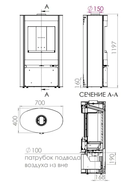 Фото Печь СВИТЯЗЬ NR в магазине Woodson Фото Печь СВИТЯЗЬ NR в магазине Woodson