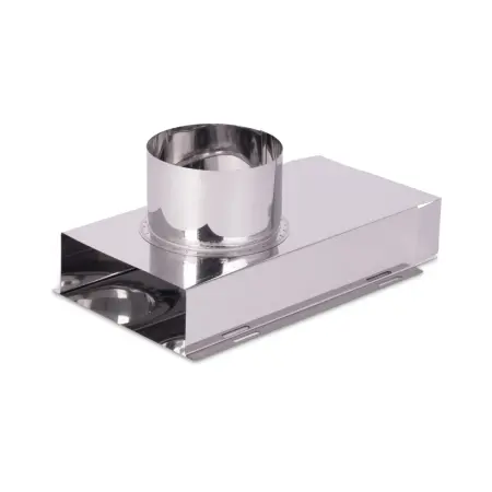 Тройник КуБасту проходной D=100 мм — 90 гр — нерж 0,5 мм