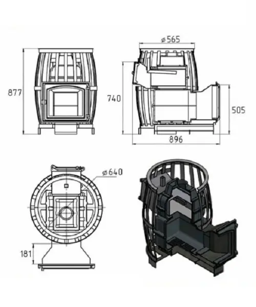Фото Печь ВЕЗУВИЙ Легенда Русский пар Ковка 18 (240) в магазине Woodson Фото Печь ВЕЗУВИЙ Легенда Русский пар Ковка 18 (240) в магазине Woodson