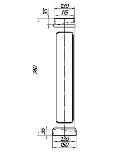 Фото Чугунный дымоход D 115 L 740 (цв. черный) 