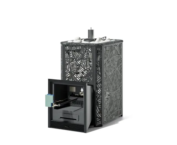 Фото Печь Изистим Ялта 25/2025 Модерн черный, ГГУ-40 в магазине Woodson