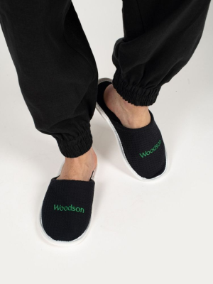 Тапочки Woodson, вафельные с закрытым мысом (39-43), чёрный цвет
