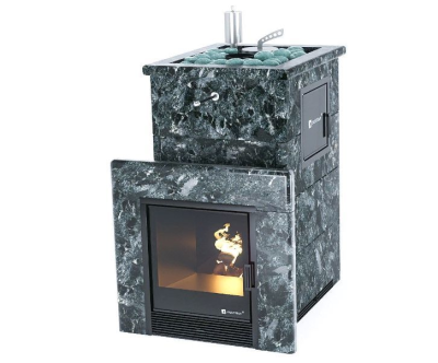 Фото Печь «Сочи» М2 в полноценном кожухе с открытым верхом Пироксенит в магазине Woodson Фото Печь «Сочи» М2 в полноценном кожухе с открытым верхом Пироксенит в магазине Woodson