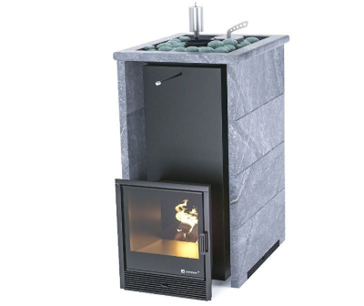 Фото Печь «Геленджик» в трехстороннем кожухе с открытым верхом Талькохлорит в магазине Woodson