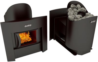 Фото Дровяная банная печь Grill'D Aurora 180 Window (дверца со стеклом) в магазине Woodson