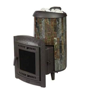 Фото Печь банная "Атмосфера XL" в ламелях "Жадеит" наборный рисунок в магазине Woodson Фото Печь банная "Атмосфера XL" в ламелях "Жадеит" наборный рисунок в магазине Woodson