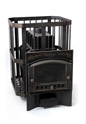 Фото Печь банная чугунная "Сибирь-32". Каминная дверца "Сибирь" (Сетка) в магазине Woodson