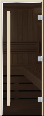 Дверь Сауна Статус 60G серая MATELUX 1900*700, L, ВКР, ольха