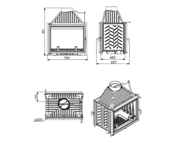 Каминная топка EVEREST A16 H
