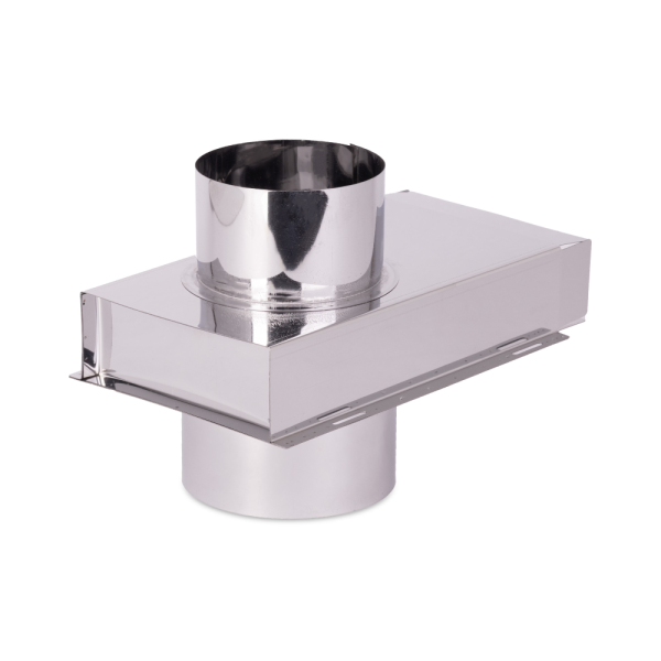 Четверник КуБасту проходной D=100 мм х D=115 мм — 90 гр — нерж 0,5 мм