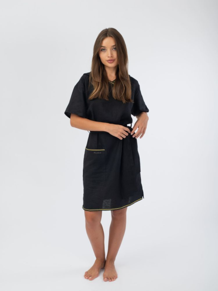Платье банное Woodson, чёрный лён (48)